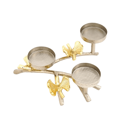  ALUMINIUM 3 PILLAR CANDLE HOLDER (POLISH)